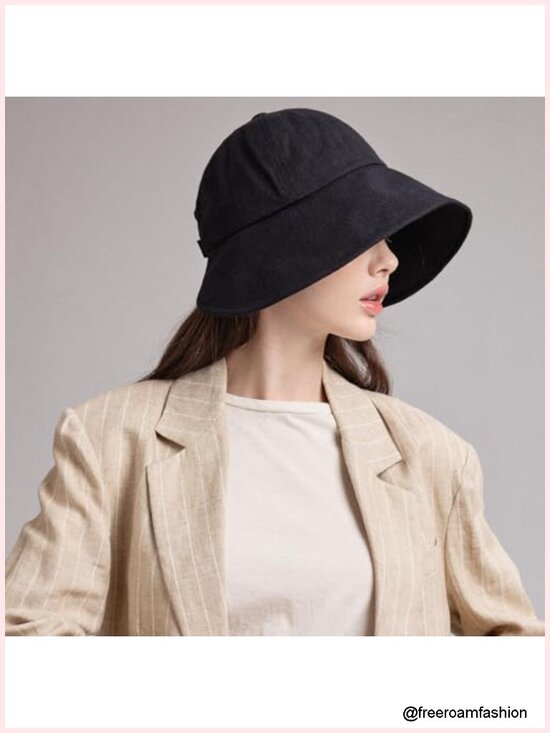 Linen Blend Victorian Bonnet Hat Sun Cap Foldable Summer Visor UPF 50+